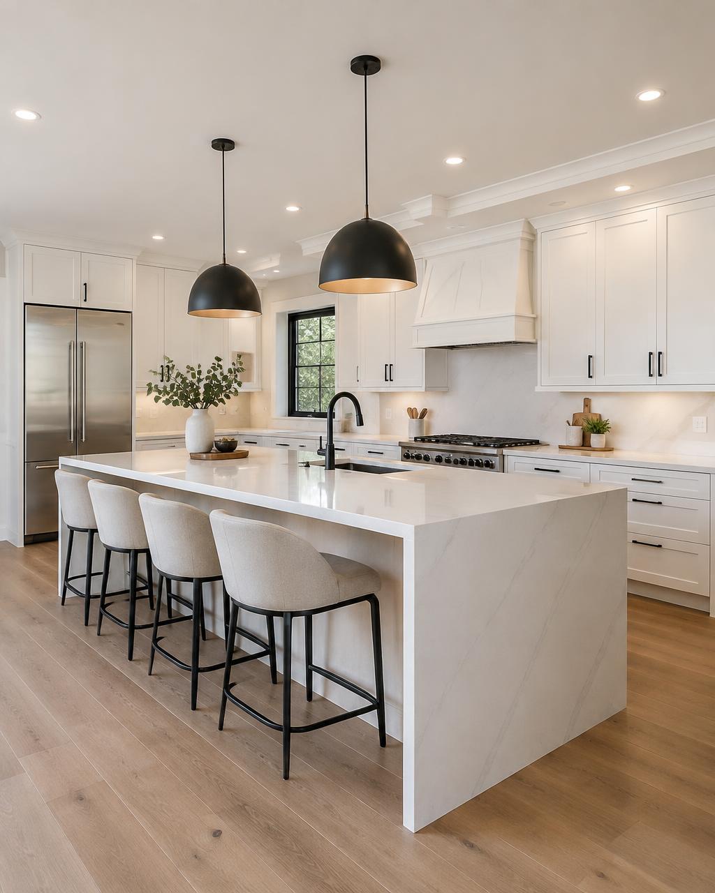 Dated kitchen transformed into a bright modern space after renovation